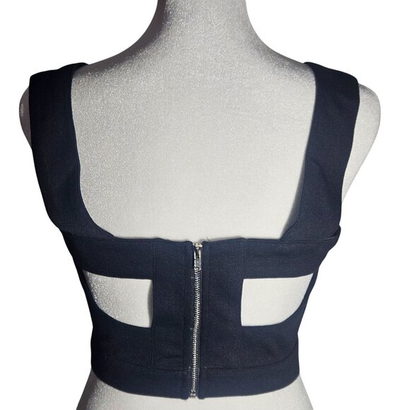 Black Cutout Med Crop Top Whimsygoth Goth Dark Academia Witchy - Picture 3 of 7
